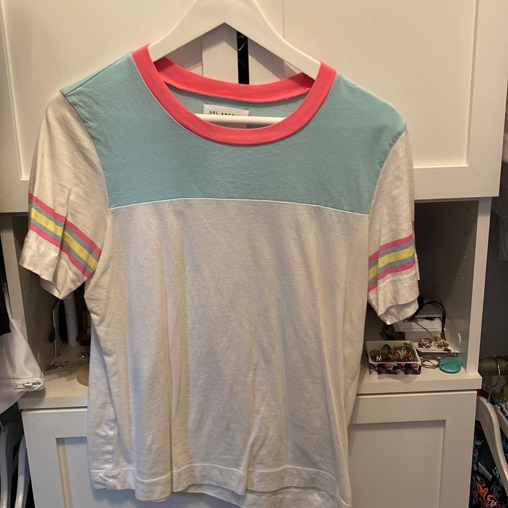 Sol Angeles cotton color block tee small